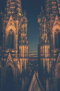 The Cologne Cathedral. Even at night an impressive, Gothic building. - Editorial use only. The Cologne Cathedral. Even at night an impressive, Gothic building. - Editorial use only.